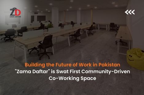 Modern co-working space in Swat, Pakistan at Zama Daftar for freelancers, startups, and professionals.