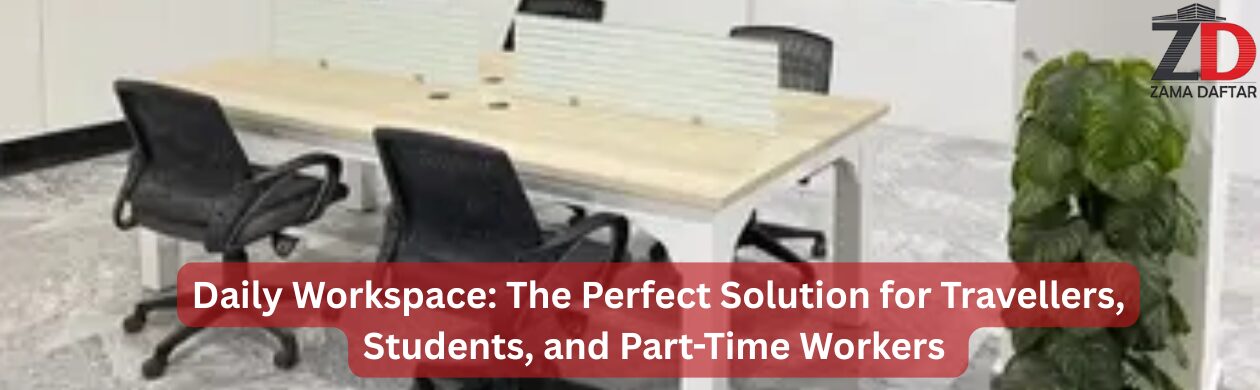 Daily workspace at Zama Daftar for travellers, students, and part-time workers.