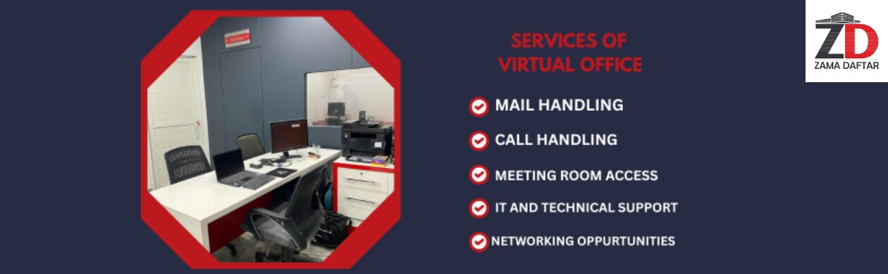 Virtual office setup at Zama Daftar with mail and call handling services.